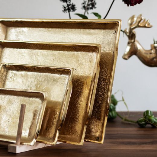 serving tray silver look 21x11cm