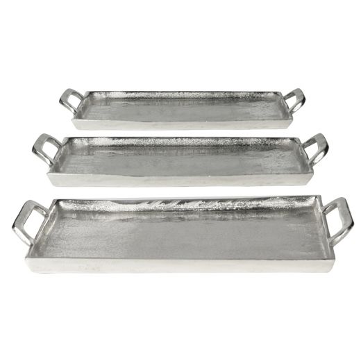 serving tray silver look 35x22cm