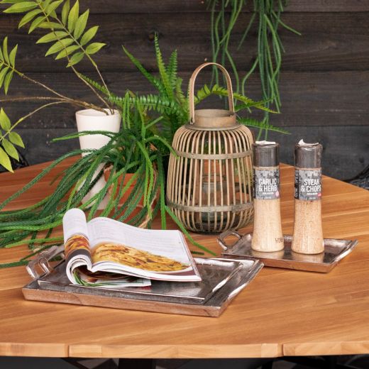 serving tray silver look 35x22cm