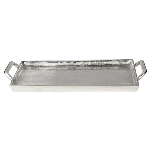 plateau en style silver look 40x27cm