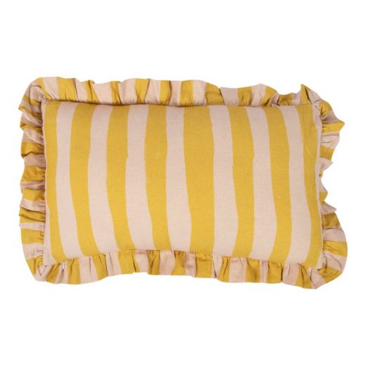 Cushion Artisan Espresso martini stripes yellow 35x60cm