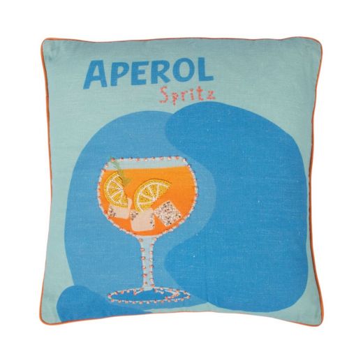 Cushion Artisan Aperol spritz blue 45x45cm
