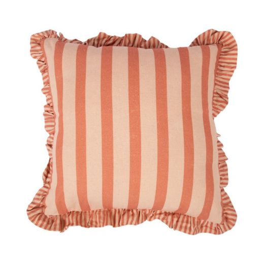 Cushion Artisan Ruffles stripes orange 45x45cm