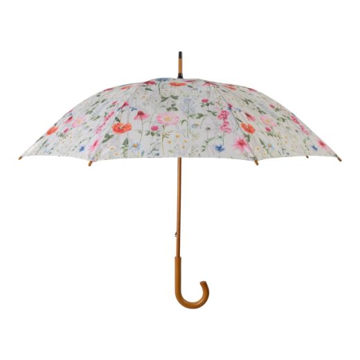 Paraplu bloemenweide off white 105 cm