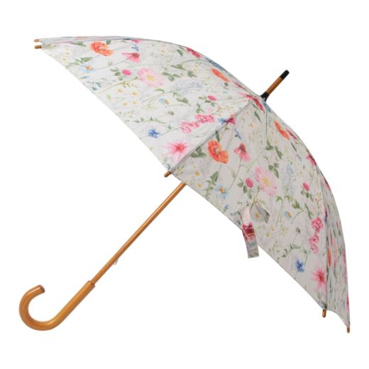 Paraplu bloemenweide off white 105 cm