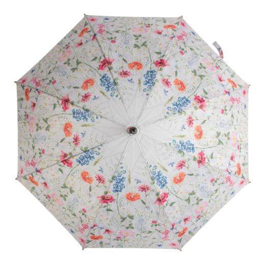 Paraplu bloemenweide off white 105 cm