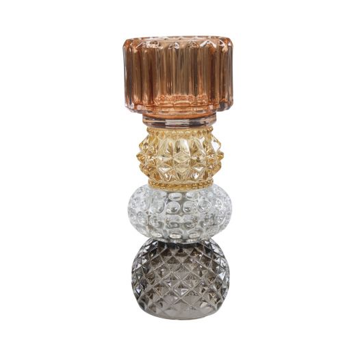 candlestick glass double sides 4 grey