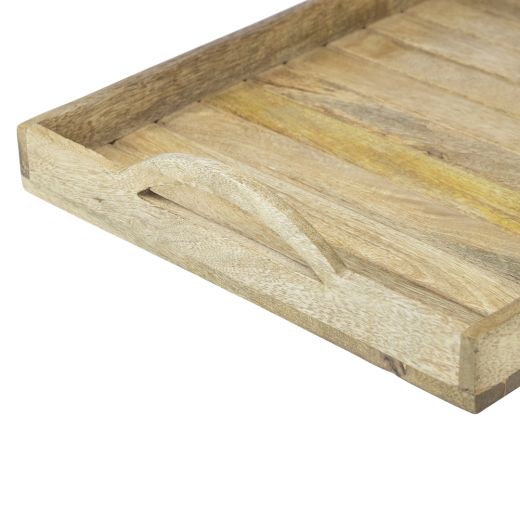 plateau bois de manguier rectangle 45/40/36 x 35/30/25 x 4cm (lot de 3)