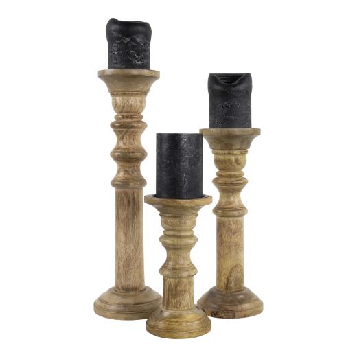 candle holder mango wood 20cm*
