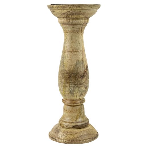 candle holder round mango wood 25cm