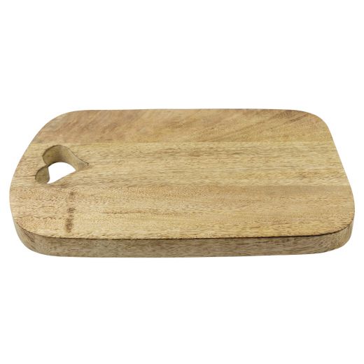 chopping board heart mango wood 35cm