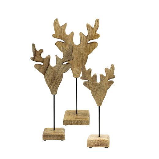 stehendes hirsch mangoholz h33,5 d14,5x8cm