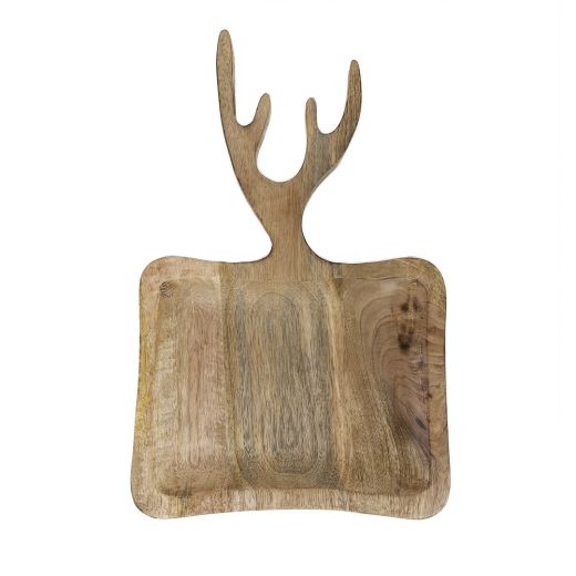 bowl/cutting board mango wood antlers 45cm