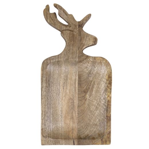 bowl/cutting board mango wood deer 41cm