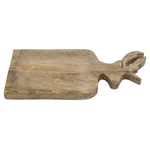 schaal/snijplank mango hout hert 41cm