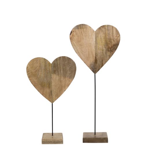 bois de manguier coeur debout h62 d15x35cm