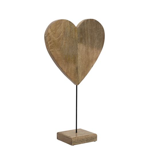 bois de manguier coeur debout h62 d15x35cm