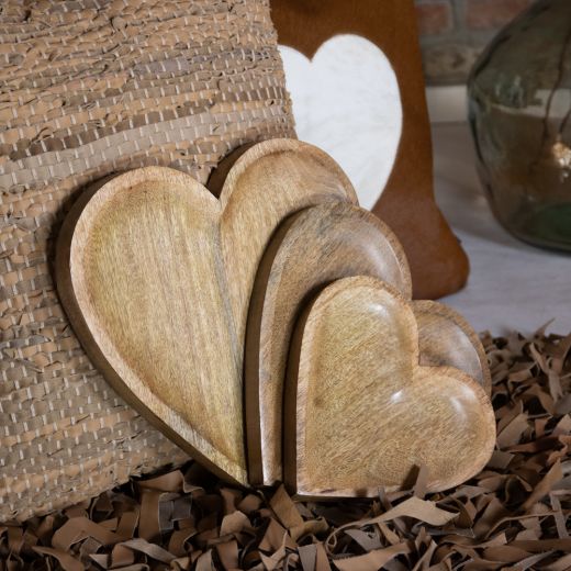 schaal hart mango hout 20cm