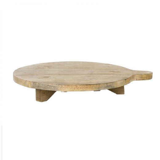 snijplank mango hout rond poot dia 40cm*