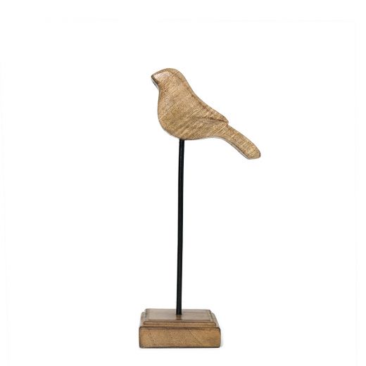 oiseau debout bois de mangue 26cm