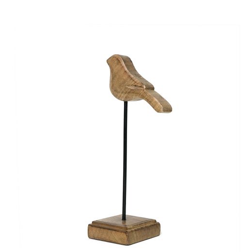 oiseau debout bois de mangue 26cm