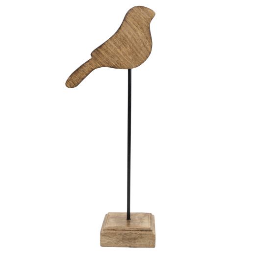 oiseau debout bois de mangue 38cm