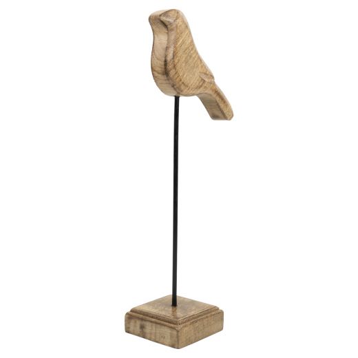 oiseau debout bois de mangue 38cm