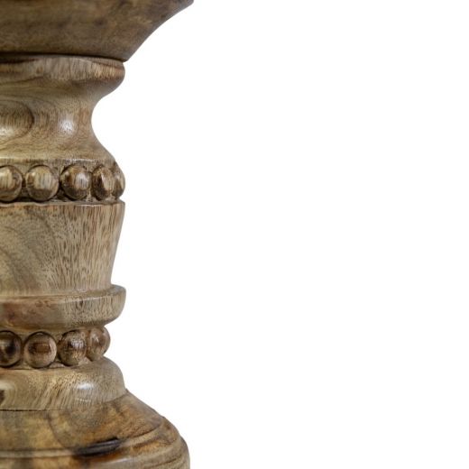 Candle Holder mango wood bubble 15cm