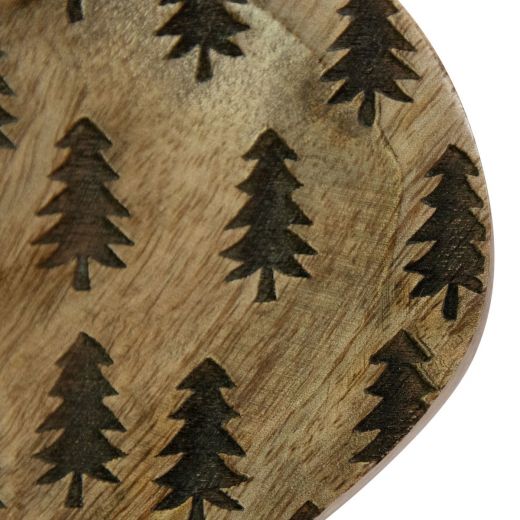 Serveerschaal Hart met Boom mango hout 16x15x1,5cm