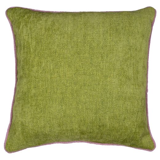 kussen met bies lime roze 45x45cm*