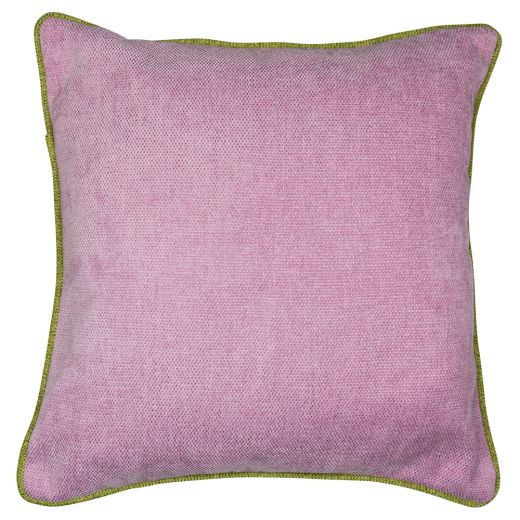 cushion with piping pink lime 45x45cm*