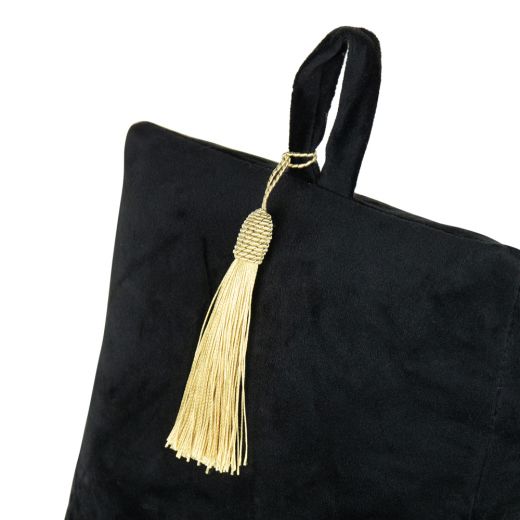 deurstopper fluweel zwart 18cm