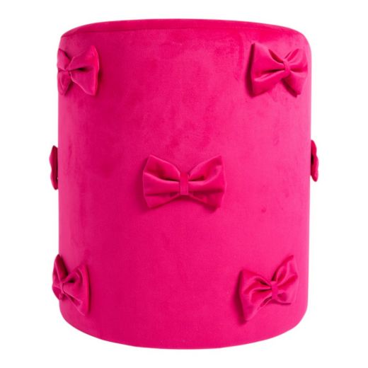 Bow Pouf velvet fuchsia 35x35x40cm
