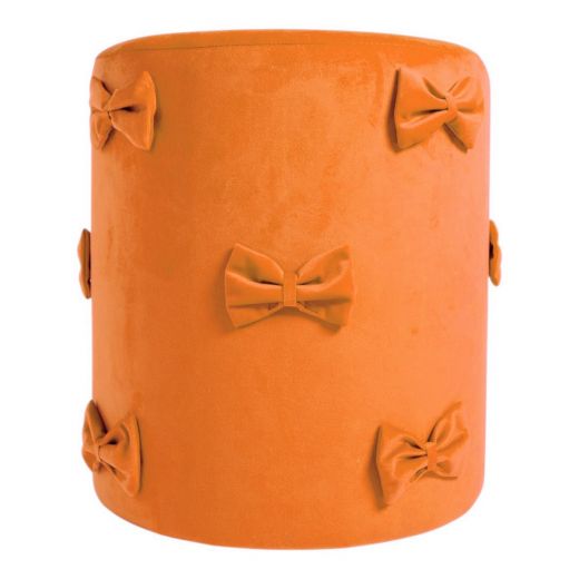 Bow Pouf velvet orange 35x35x40cm
