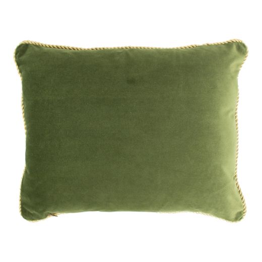 demi coussin velours d'or vert pomme 35x45cm