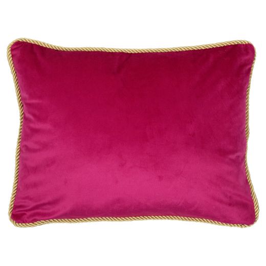 half kussen fluweel goud fuchsia 35x45cm