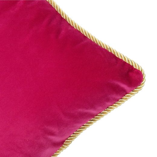 demi coussin velours or fuchsia 35x45cm