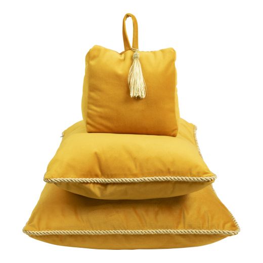 demi coussin velours d'or miel 35x45cm