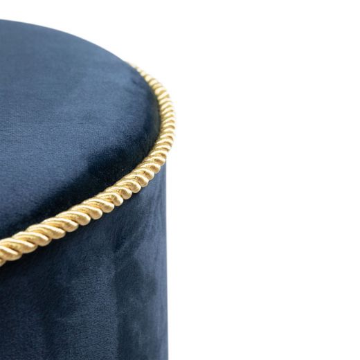 hocker samt gold navy 38x38x45cm