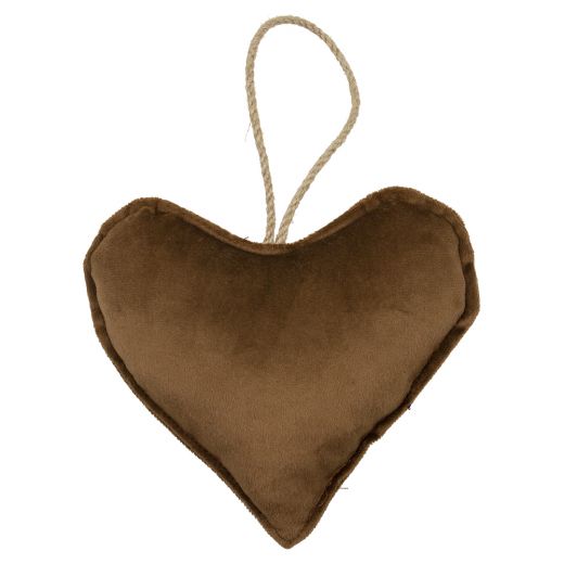 hanging decoration heart cognac 16cm*