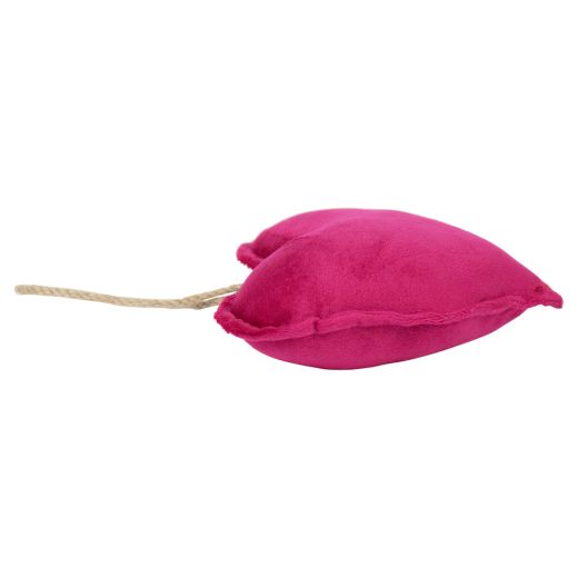 décoration a accrocher cœur fuchsia 16cm