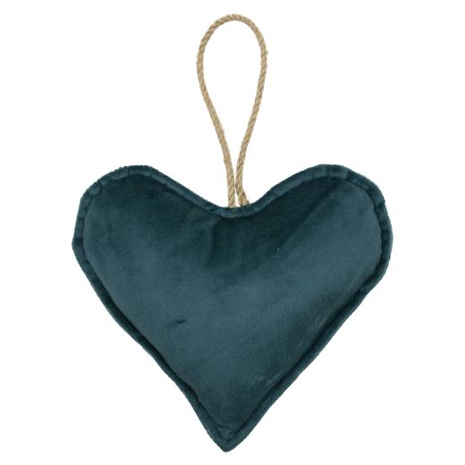 hanging decoration heart petrol 16cm