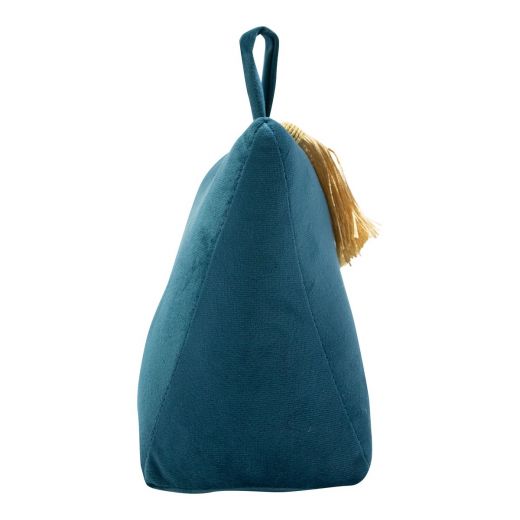 Door Stopper velvet silver navy 18x10x17cm