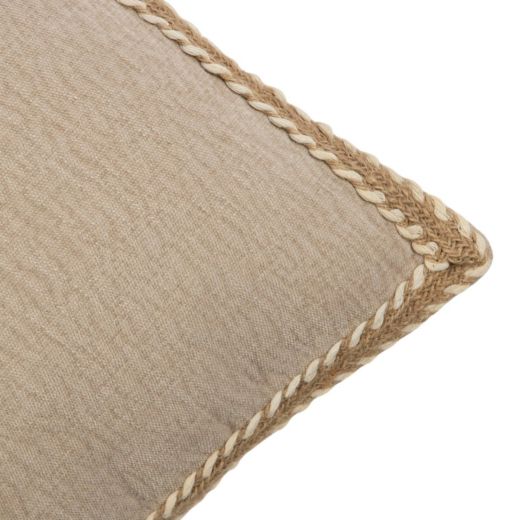 Cushion braided jute beige 45x45cm