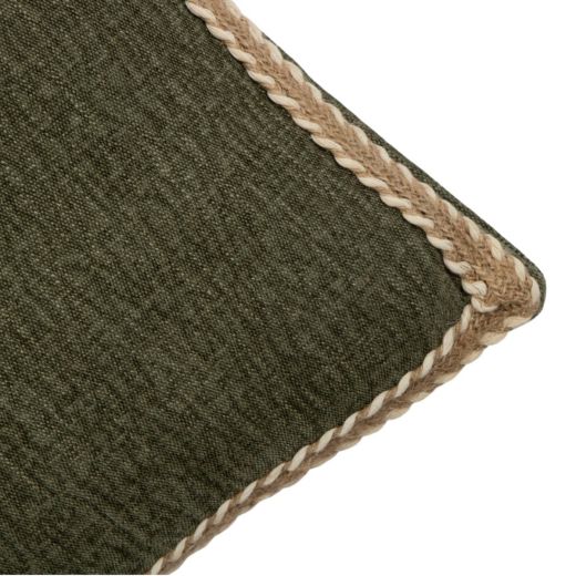Cushion braided jute green 45x45cm
