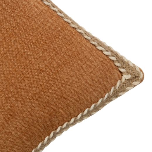 Cushion braided jute yellow 45x45cm