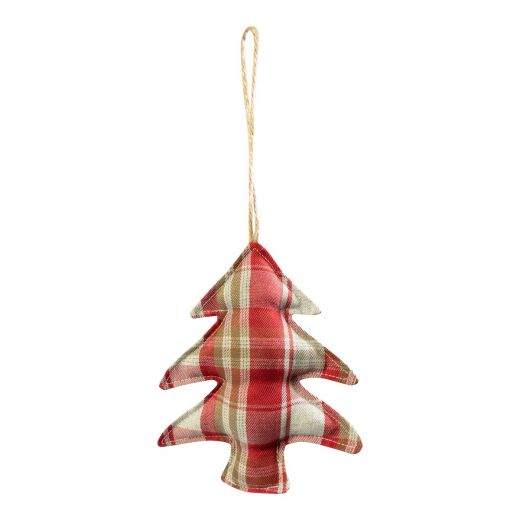 Hanging Decoration christmas checks red 16cm