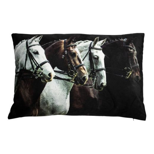 kussen fluweel country paarden 40x60m*