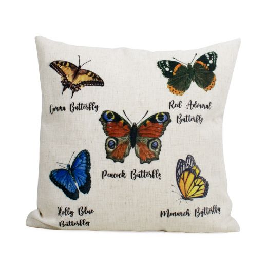 coussin lin look garden papillons 45x45cm*