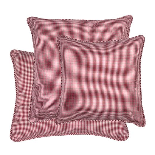 coussin coton rouge foncé carreau 55x55cm*